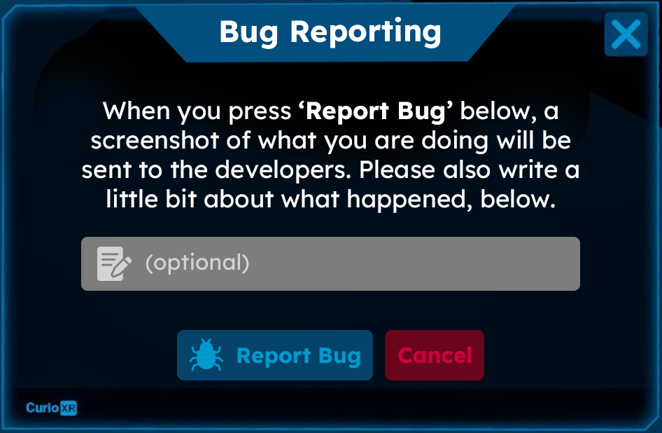 Bug reporting main page feature extension