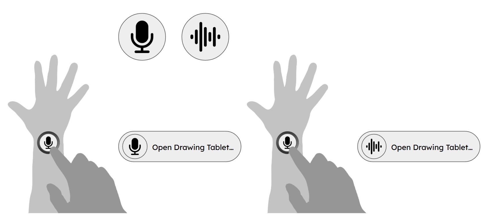 Inside wrist button active pressed state