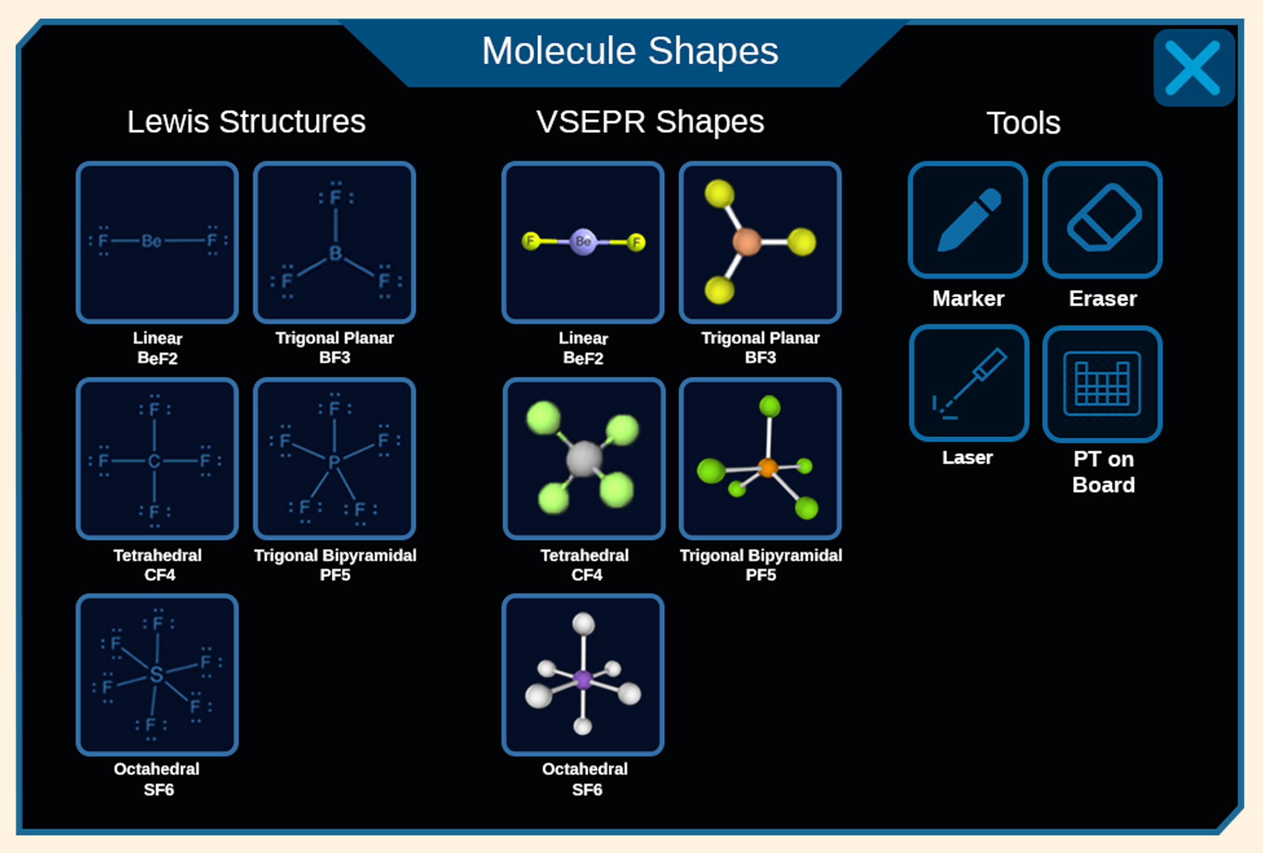 Molecule shapes modeled in Blender